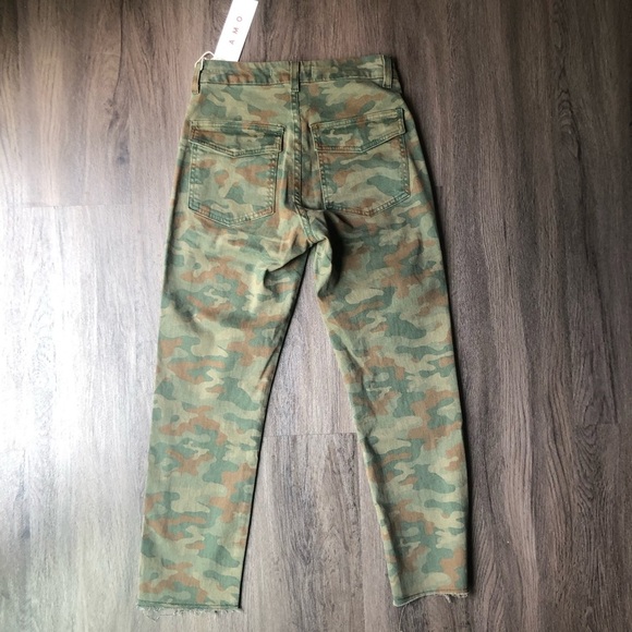 AMO Camo Ankle Pants Women’s Size 23 NWT Green Denim Army Premium Modern - Picture 5 of 12